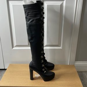 Christian Louboutin Alta Manuela 120 Over The Knee Boots Black Size 39